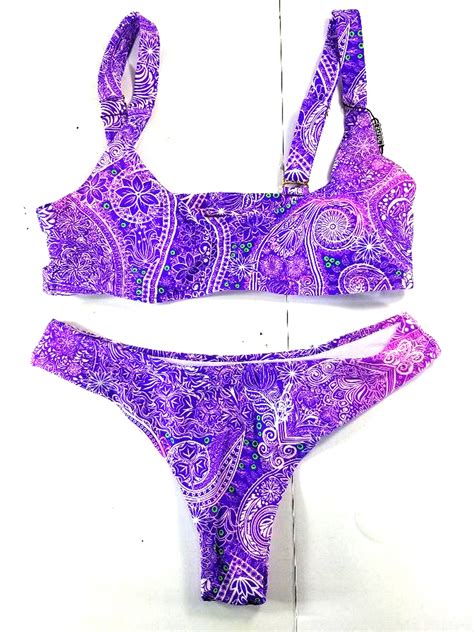 Nwt High Cut Floral Cut Out Bikini Set Purple Size S Property Room