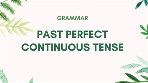Past Perfect Continuous Tense Pengertian Rumus Fungsi Contoh