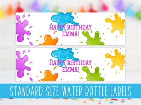 Editable Art Party Water Bottle Labels for Boys and Girls - Etsy