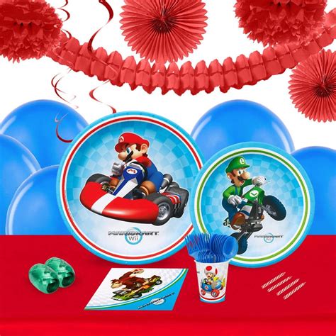 Mario Kart Wii 16 Guest Tableware And Decoration Kit