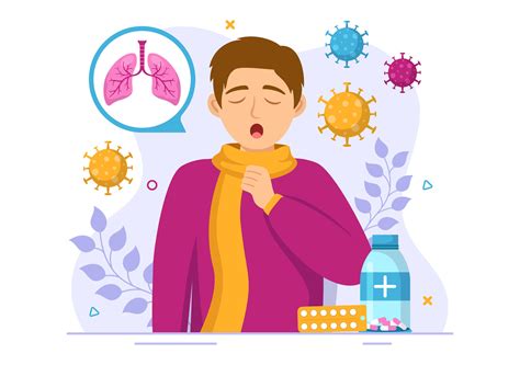 Respiratorio Infección Vector Ilustración De Inflamación En El Livianos