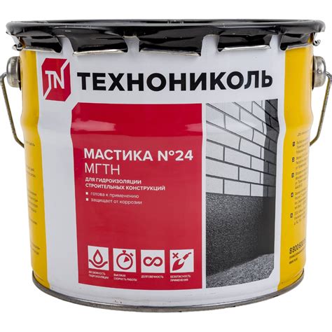 Гидроизоляционная мастика Технониколь №24 МГТН, ведро 3 кг ЦБ769350 ...