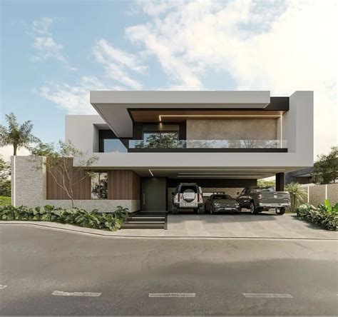 Fachada Casa Moderna - Casa 2 andares moderna | Casa de alto padrão, Fachada contemporânea ...