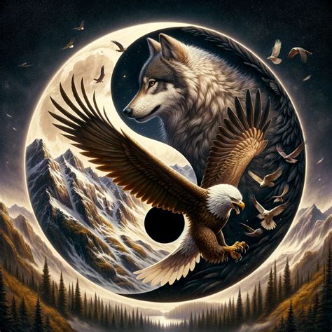 Wolf And Eagle Yin And Yang In 2024 Beautiful Creatures Phoenix