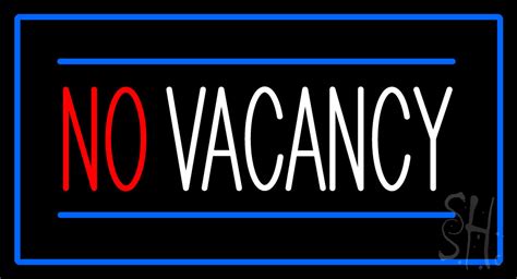 No Vacancy Rectangle Blue Led Neon Sign No Vacancy Neon Signs
