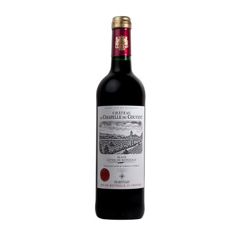 Vin rouge AOP Blaye Cotes de Bordeaux Château la Chapelle du couvent