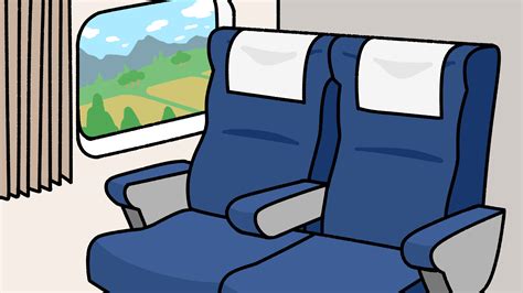 田園風景が車窓から見える新幹線の座席イラスト│商用利用できる無料のフリーイラスト「ふりねこ素材」 商用利用できる無料のフリーイラスト「ふり