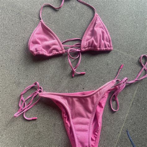 Triangl Pink Bikini Set Bottoms And Top Depop
