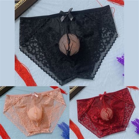 Alluring Lace Men S Underwear Low Waist U Convex Panties Lingerie Briefs Ebay