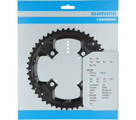 Shimano Deore Fc T Triple Kettingblad Met Beschermer Zwart Speed