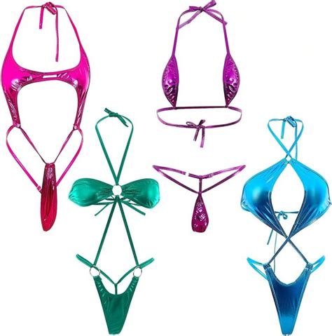 Zhanmai Pcs Womens G String Thong Bikini Stripper Outfits Women S Stripper Outfits Exotic Sets