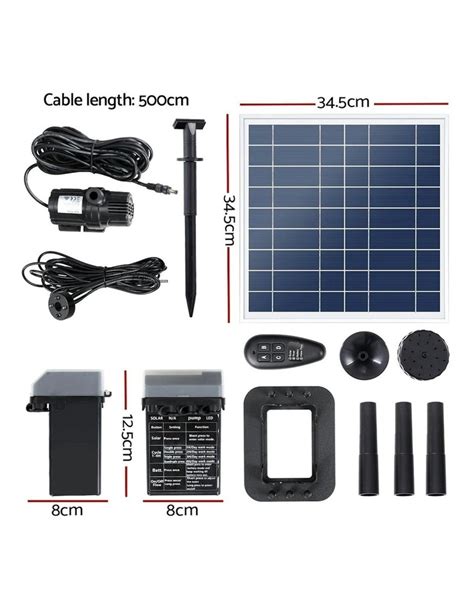 Gardeon Solar Pond Pump With Battery Kit LED Lights 9 8FT MYER