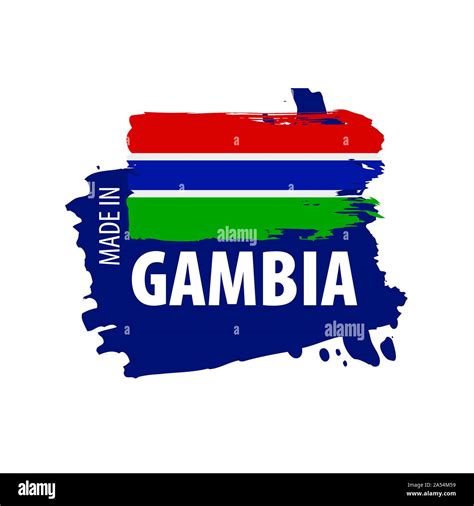 Gambia Flag Vector Illustration On A White Background Stock Vector