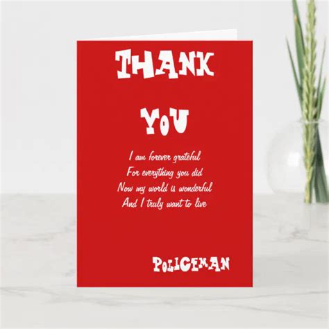 Police Officer Thank You Cards Zazzle