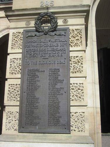 Postmaster General`s Department Honour Roll Monument Australia