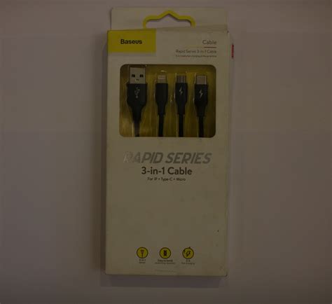 کابل فست شارژ سه کاره USB به Micro+Lightning+Type-C بیسوس Baseus Rapid ...