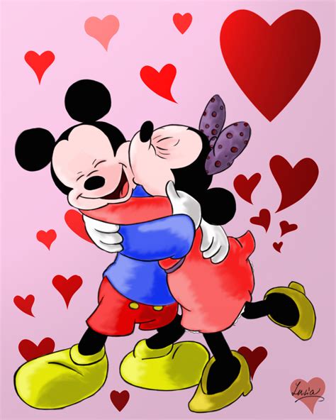 Mickey Minnie Mouse Kissing Wallpaper I Share Mickey Pinterest Dibujos Mickey Puertas