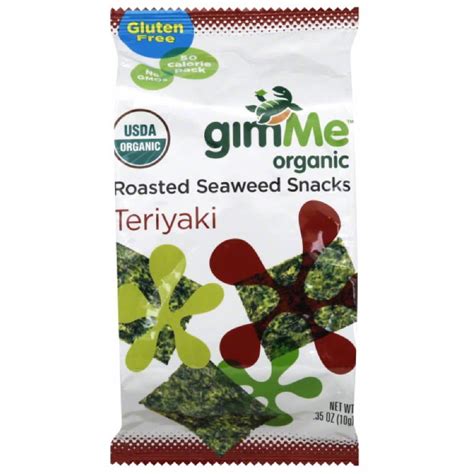 Gimme Organic Teriyaki Roasted Seaweed Snacks Oz Pack Of