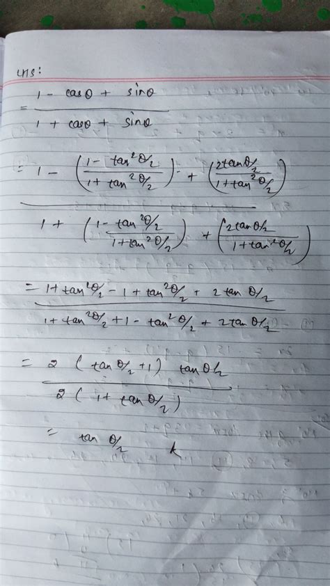 Express Frac 1 Cos Theta Sin Theta 1 Cos Theta Sin