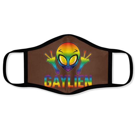LGBT Pride Gaylien Gay Alien Month Human Rights Proud Ally Queer LGBTQ Face Masks Sold By
