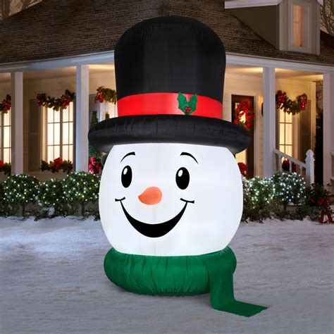 Gemmy Ft Lighted Snowman Christmas Inflatable Lowes Snowman