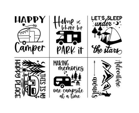 Camping Stencil Reusable Adhesive Silkscreen Stencil Etsy