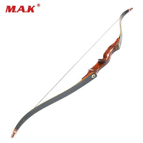 Arc de chasse américain Recurve longueur 58 pouces 25 55 LBS manche en