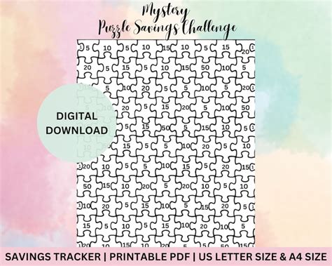 Mystery Puzzle Savings Challenge - Etsy