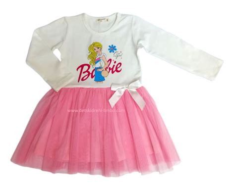 Рокля с Барби,98-128см.,в бяло и розово - Рокли,поли,сукмани - Детски ...