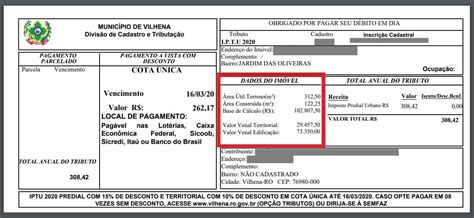 Entenda Como É Calculado O Valor Do Seu Iptu 2020 Em Vilhena News