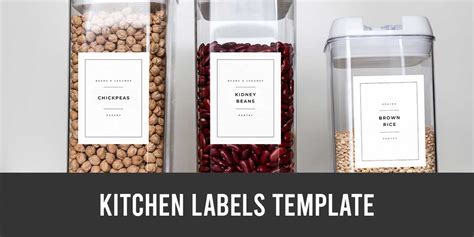 Kitchen Labels Template Editable And Printable