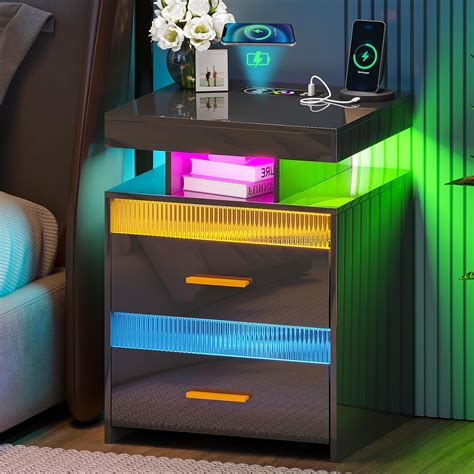 Lvifur Table De Chevet Led Avec Lumi Re Rvb Couleurs Table De