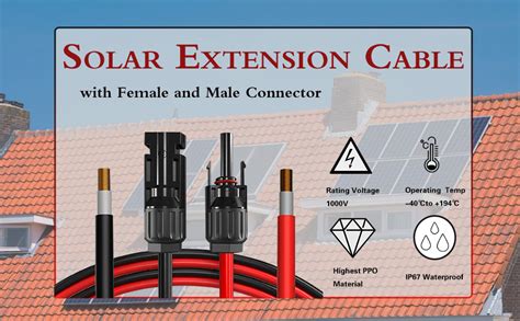 Iztoss 10 Feet 12awg Solar Extension Cable With Female And Male Connector With Extra