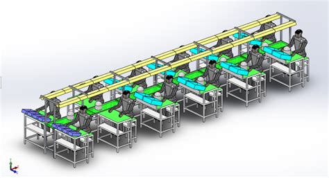 【工程机械】流水线布局3d模型图纸 Solidworks设计 Solidworks 仿真秀干货文章