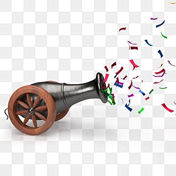 Рамаданская пушка стреляет разноцветными конфетти 3d иллюстрация PNG ...