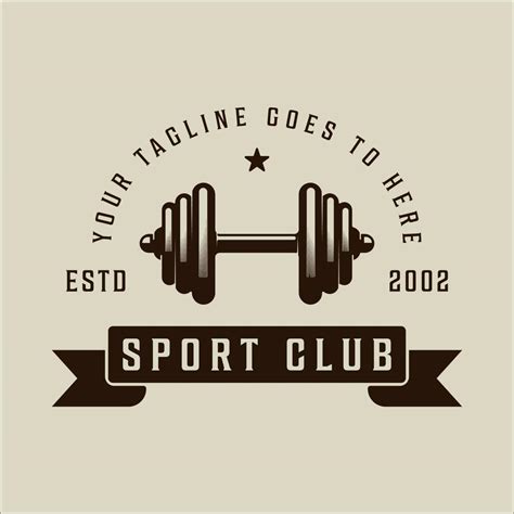 barbell  dumbbell logo vector vintage illustration template icon