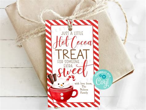 Printable Hot Cocoa Christmas Gift Tag Hot Chocolate Treat For Someone