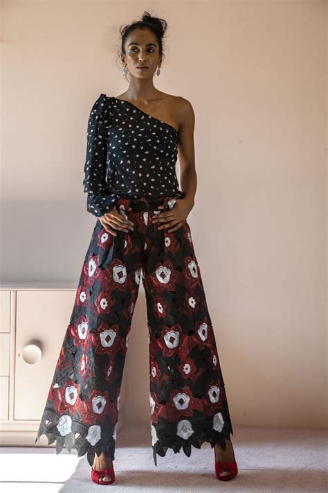 One Shoulder Pussy Bow Top Worn With Box Pleat Pants KLuK CGDT