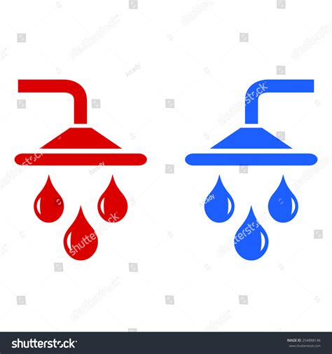 Washroom Shower Hot Cold Water Over Royalty Free Licensable Stock Vectors Vector Art