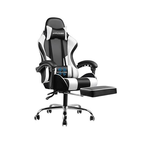 Gtracing Gaming Chair With Footrest And Ergonomic Lumbar Massage Pillow