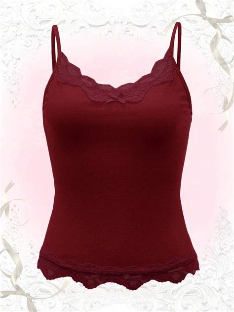 Our Contrast Lace Cami Top Is Such A Vibe Lace Cami Top Red Cami