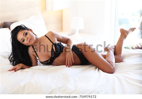 Sexy Woman Black Lingerie On White Stock Photo Shutterstock
