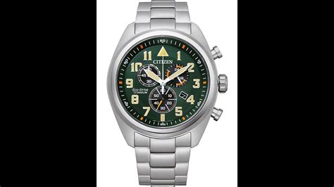 ENG)시티즌 티타늄 크로노 그린 다이얼 리뷰 AT2480-81X - YouTube