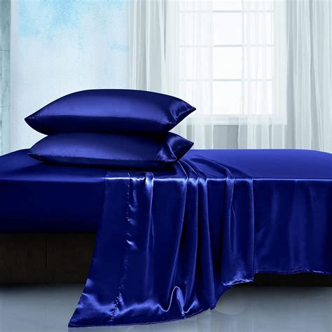 Amazon.com: Manyshofu Satin Twin Sheets Set 3 Piece - Soft Silky Satin ...