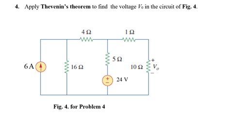 Solved Apply Thevenin S Theorem To Find The Voltage V In Chegg