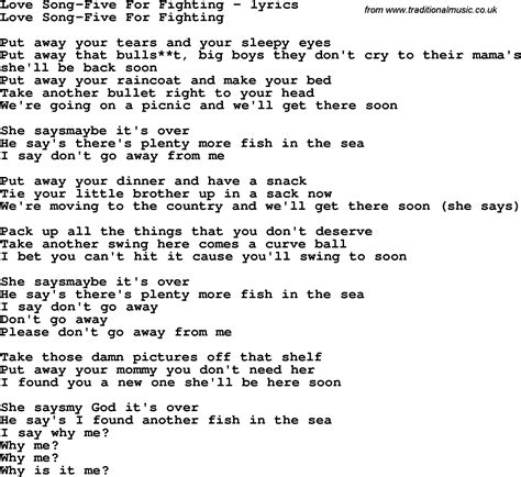 Love Song Lyrics for:Love Song-Five For Fighting