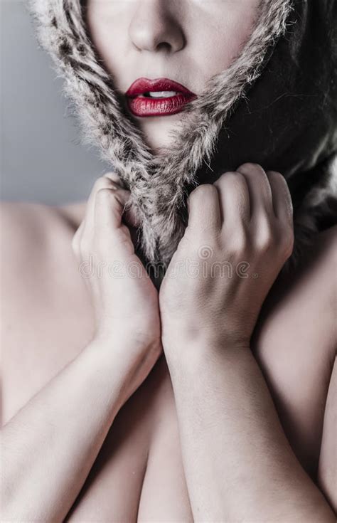 Sensual And Brunette Nude With Winter Hat Stock Image Image Of Model Beauty