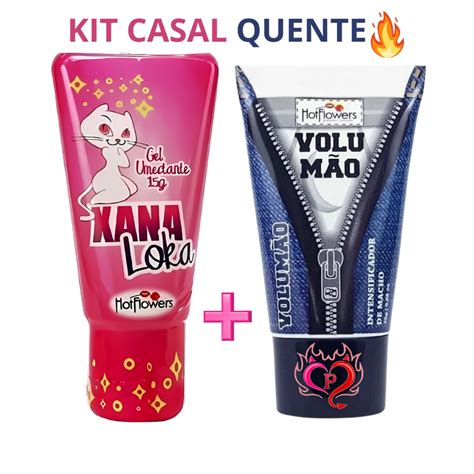 Kit Sex Shop 2 Lubrificantes Excitantes Volumão Para Aumento Xana Loka Intensificador