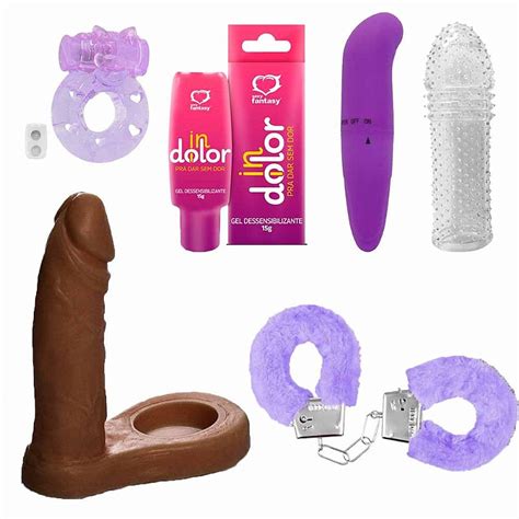 Kit Sex Shop Vibrador Algema Capa Peniana Anel Companheiro Gel Anal Lust Of Love Sex Shop