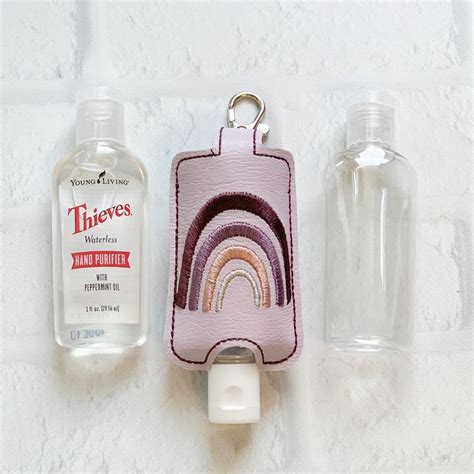 Dusty Lilac Rainbow Hand Sanitizer Keychain Case Holder Boho Etsy